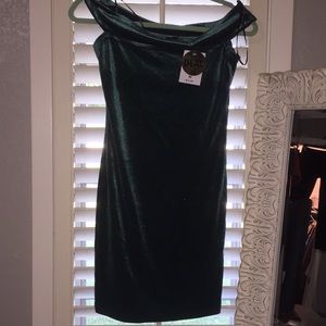 Velvet off shoulder dress